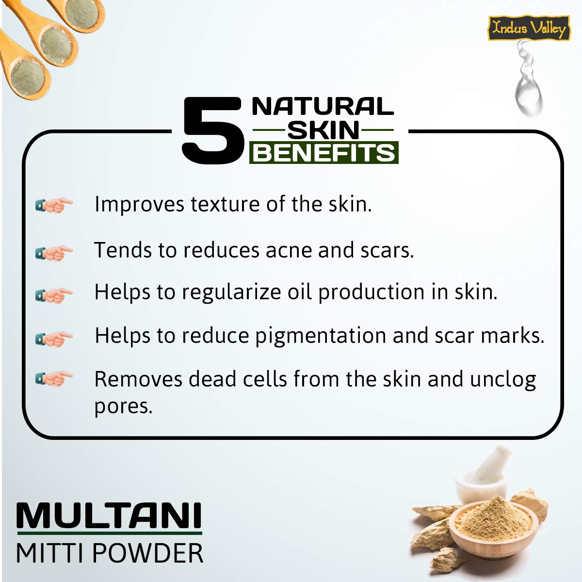 INDUS VALLEY Bio Organic Non-Toxic Aloe Vera Gel and Multani Mitti Powder | Healing Clay - for Acne, Scars, Glowing & Radiant Skin Treatment (175ml + 200g)