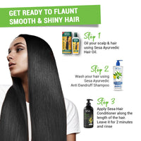 Sesa Anti Dandruff Shampoo and Conditioner Combo Hairfall Control Anti Dandruff Shampoo Infused with 17 Ayurvedic Herbs Smooth & Shiny Hair For Men & Women 500 ml + 300ml