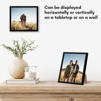 Americanflat 7x8 Picture Frame in Black - Thin Border Photo Frame with Shatter-Resistant Glass, Hanging Hardware, and Built-in Easel for Horizontal or Vertical Display Formats for Wall or Tabletop
