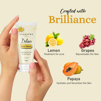 Glamveda Detan Face Wash | Gel To Foam Cleanser | Clears Tanning & Pigmentation | Paraben & SLS free| 100gm