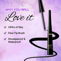 Iba Long Stay Liquid Eyeliner, Jet Black, 6.5ml | Waterproof, Smudge Proof | Halal Certified & Vegan Makeup