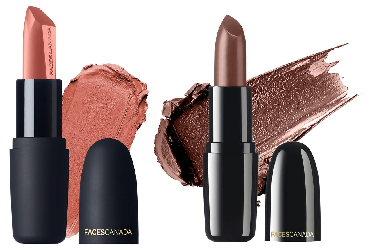 FACESCANADA Weightless Matte Lipstick - Buff Nude 05 (Brown), 4.5G, Weightless Creme Finish Lipstick - Sweet Mocha 22, 4G