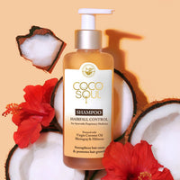 Coco Soul Hair Fall Control Shampoo with Ayurvedic Medicine | 100% Cold Pressed Virgin Coconut | Bhringraj & Hibiscus | Sulphate & Paraben Free | From Makers of Parachute Advansed | 200 ml