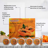 NutriGlow Papaya Fruit Facial Kit(250gm + 10ml) & Papaya Fruit Beach Cream(43gm) for Youthful Glow, Deep Exfoliation, All Skin Types, Pack of 2