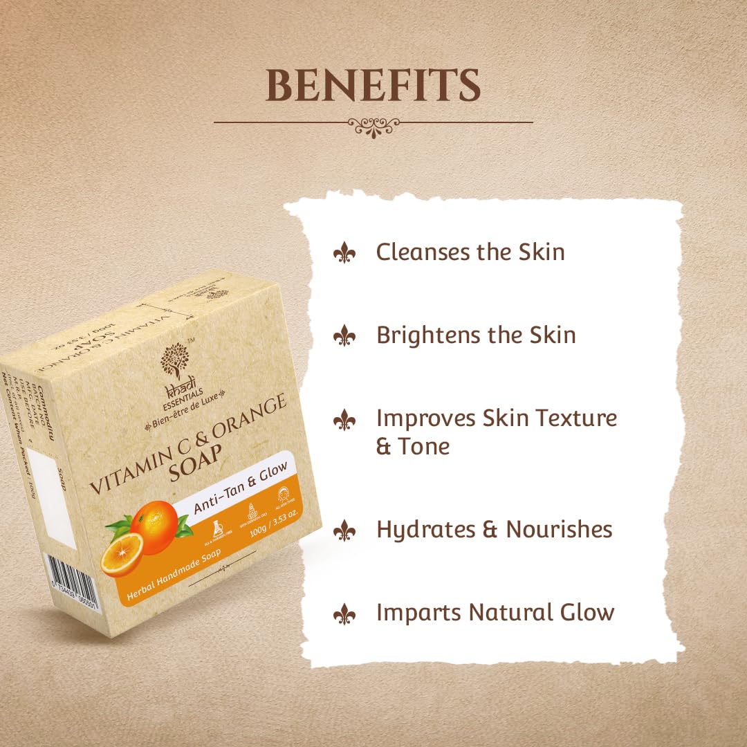 Khadi Essentials Vitamin C Rich Fruity Soap with Avocado, Almond Milk, Cocoa, Kokum Butter for Healthy Clear Skin, Natural Organic Handmade, Rasik Mixed Fruits Soap, 125 g