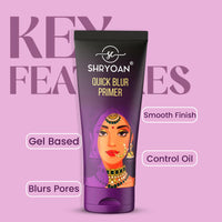 Shryoan Quick Blur Primer | Transparent Gel Formula | Oil-Free & Blendable | Long Lasting Makeup | All Skin Type | 30 Gram