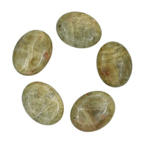 Yellow Aquamarine Palm Stone - Pocket Massage Worry Stone for Natural Body Chakra Balancing, Reiki Healing and Crystal Grid Yellow Aquamarine