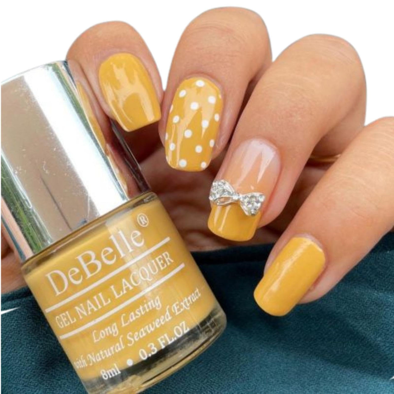 Debelle Gel Nail Polish Yellow Topaz (Mustard Yellow Nail Paint)|Non Uv - Glossy Finish |Chip Resistant | Seaweed Enriched Formula| Long Lasting|Cruelty And Toxic Free| 8Ml