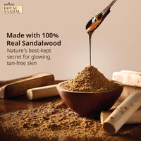 Santoor Royal Sandal Soap, Serum & Face Pack | 100% Sandalwood Oil & Powder | 3-Step Natural Detan | Tan-Free Complexion, Even Skin Tone & Glow | 125g x 6 Soaps + 20g Face Pack + 15ml Serum