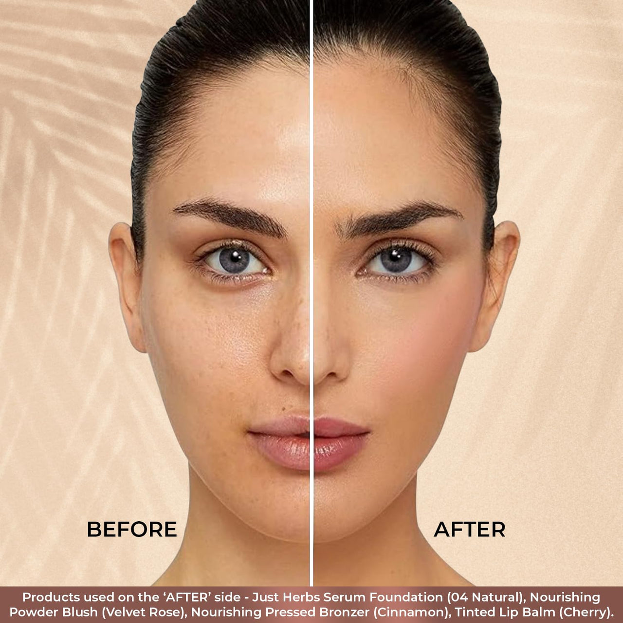 Just Herbs Nourishing Pressed Bronzer Liquorice + Cica for Face Makeup 3.5g (Nutmeg, 3.5)