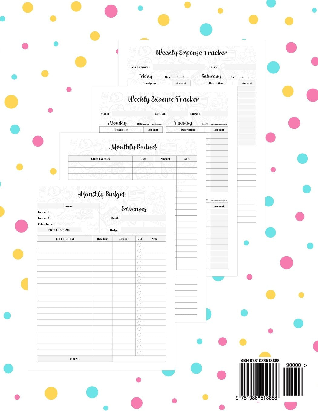 Expense Ledger: Finance Monthly & Weekly Budget Planner Expense Tracker Bill Organizer Journal Notebook | Budget Planning | Budget Worksheets ... Dot Cover (Expense Tracker Budget Planner)