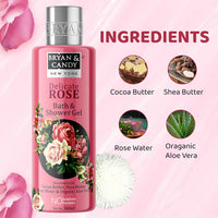 Bryan & Candy Shower Gel with Aloe Vera. Gentle, Moisturizing Body Wash for Soft, Supple Skin (Delicate Rose Shower Gel, 300ml)