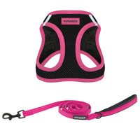 Voyager Step-in Air All Weather Mesh Harness and Reflective Dog 5 ft Leash Combo with Neoprene Handle, for Small, Medium and Large Breed Puppies by Best Pet Supplies - Black, X-Small XS (Chest: 13 - 14.5