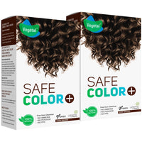 Vegetal Safe Color+ Natural Hair Colour, Dark Brown 50g.- Chemical-Free, No Ammonia, No Peroxide, 2 Pack