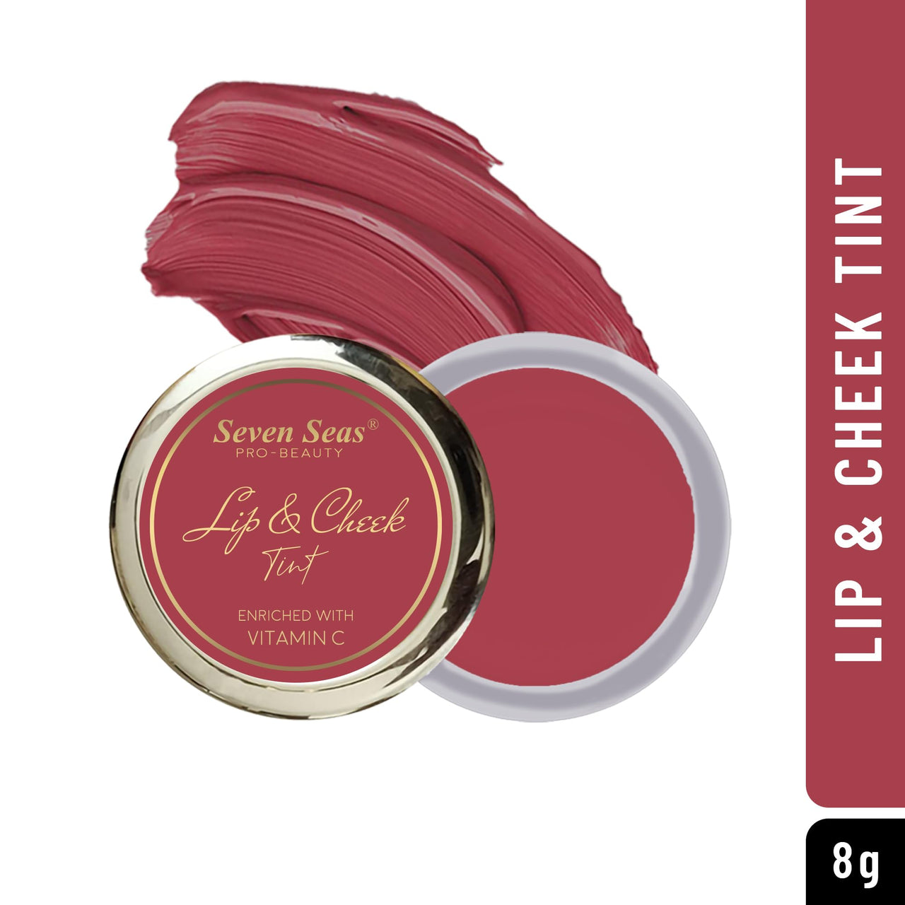 Seven Seas Lips & Cheek Tint Combo Pack of 2 | Matte Natural Blush for Women | Lip Tint with Vitamin E | Nourishing Cheek Tint (Hippie Pink)