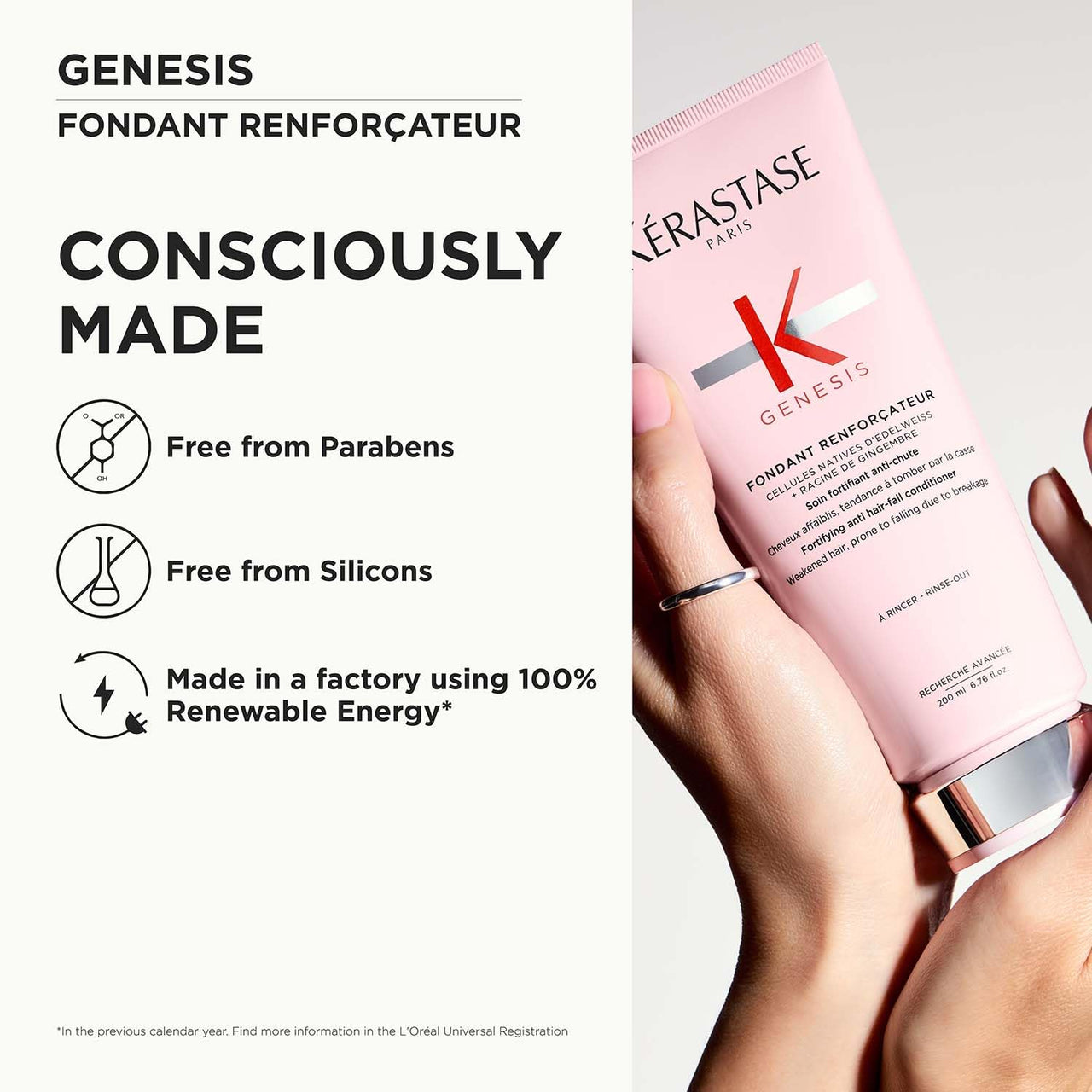 Kérastase Genesis Hair Fall Conditioner 200ml | Anti-Hair Fall Conditioner Suitable for All Hair Types | Infused with Ginger Root and Edelweiss Native Cells