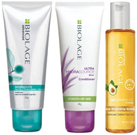 Biolage Smoothproof Deep Smoothing 6-In-1 Professional Hair Serum For Women & Men For Frizzy Hair & Biolage Hydrasource Conditioner & BIOLAGE Scalppure Conditioner