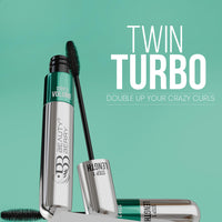 Beauty Berry Twin Turbo Volumizing and Lengthening Mascara – Black, 15ml | Long Lasting, Lightweight, Quick Drying, Smudge Proof & Waterproof | 2-in-1 Mascara for Women