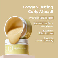 Ashba Botanics Flaxseed Curling Custard For Wavy, Curly, Frizzy & Coily Hair | Argan, Avacado Oil, Shea Butter | Provides Moisture, Controls Frizz, Strong Hold | Phthalates & Parabens Free (ml, 50)