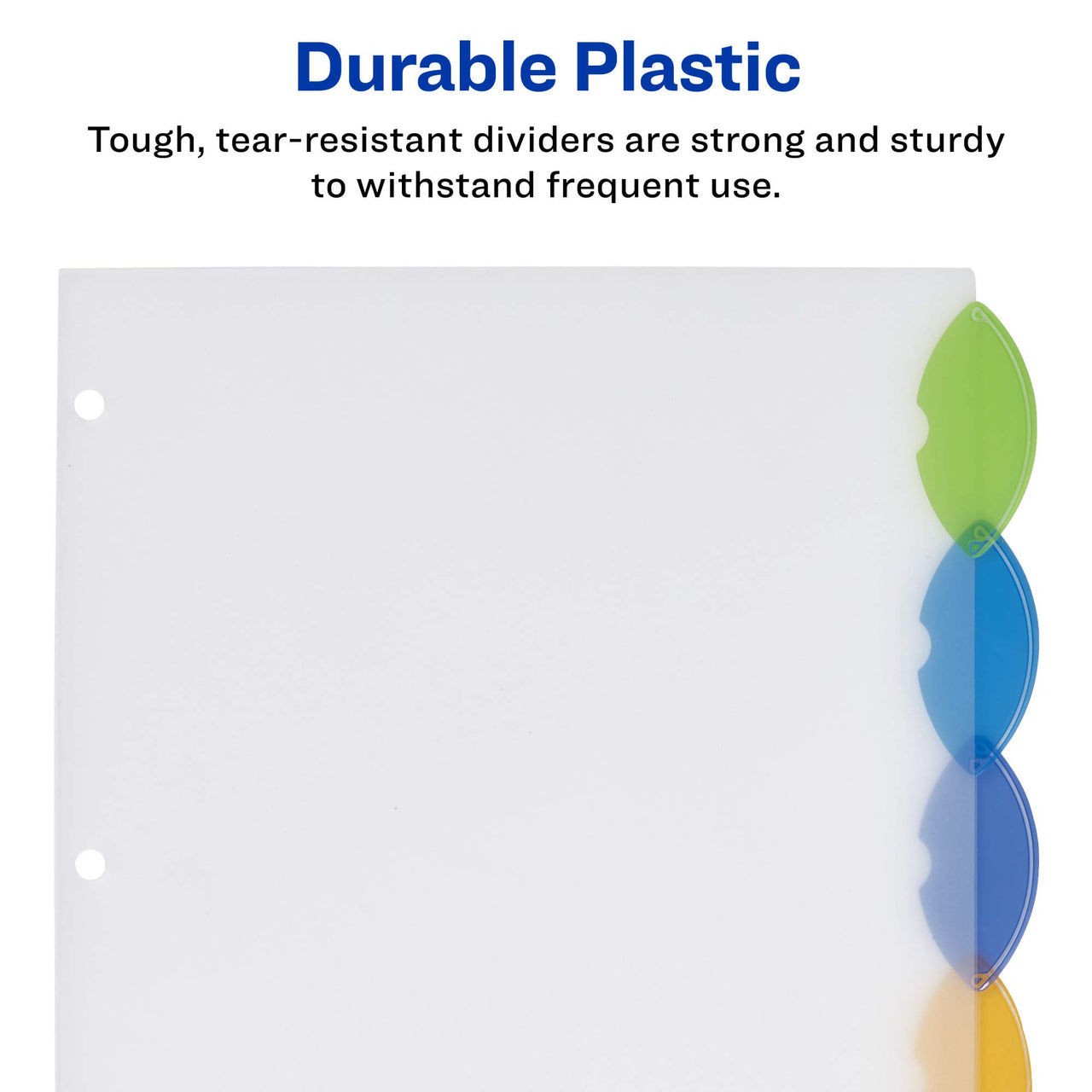 Avery Insertable Style Edge Plastic Dividers for 3 Ring Binders, 5-Tab Set, Multicolor, 1 Set (11200)