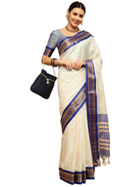 Satrani Women's Poly Silk Woven Saree With Unstitched Blouse Piece