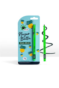 Clumsy Cat Eyes Kajal Pencil for Women - Enriched with Almond Oil & Vitamin E | Long Lasting, Smudge Proof & Waterproof | Smooth & Soft | Use as Kajal or Eyeliner - Nimbu Mirchi (Green)