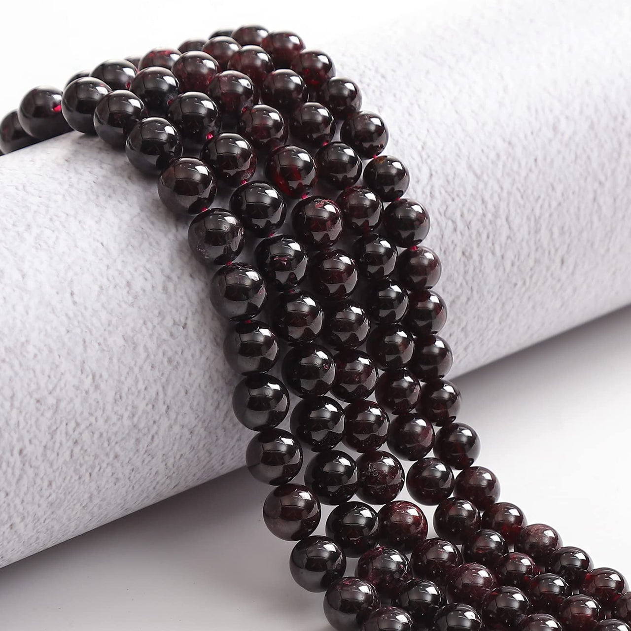 45pcs 8mm Natural Stone Beads Red Garnet Beads Energy Crystal Healing Power Gemstone for Jewelry Making, DIY Bracelet Necklace