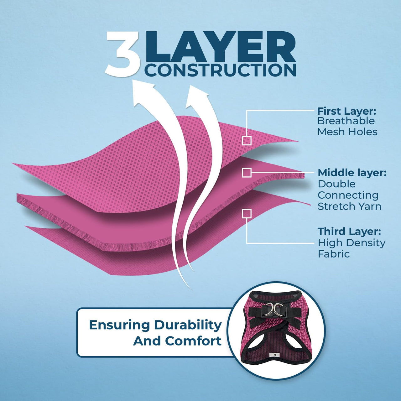 Voyager Step-in Air Dog Harness - All Weather Mesh Step in Vest Harness for Small and Medium Dogs and Cats by Best Pet Supplies - Harness (Fuchsia 2-Tone), XS (Chest: 13-14.5") Harness (Fuchsia 2-Tone) XS (Chest: 13 - 14.5")