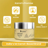 Karrot Natural Skincare Ubtan Face Pack, Enhances Glow and Brightness, Increases Softness and Removes Tan, Made with Kastoori Haldi, Sandalwood, Rosewater, For Women and Men, All Skin Types, 100gms