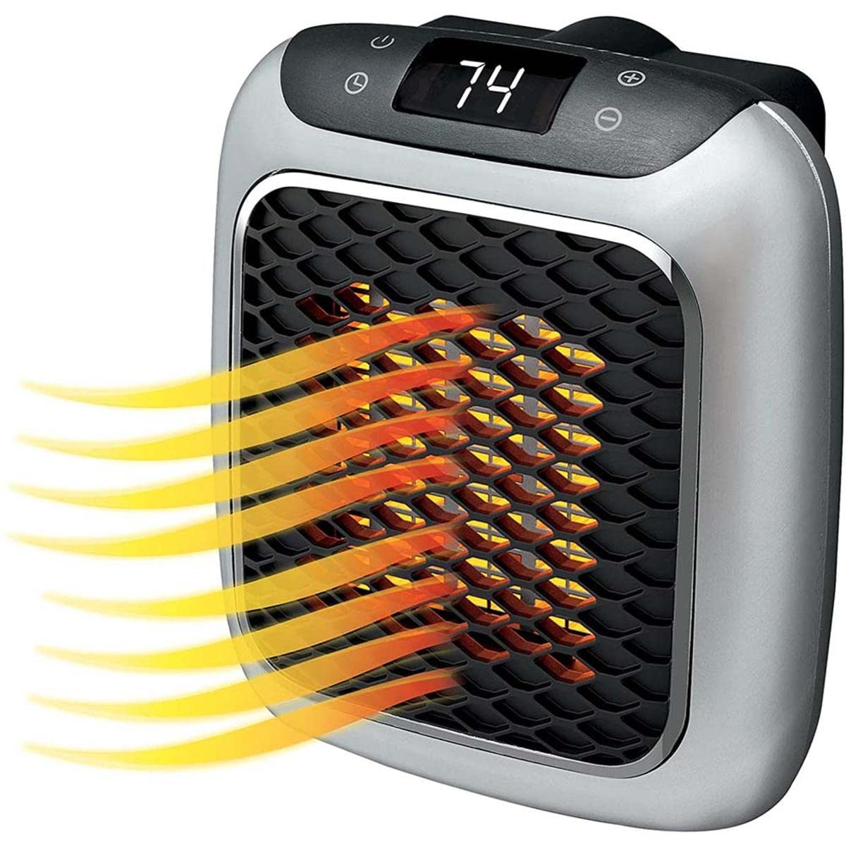 Ontel Handy Heater Turbo 800 Wall Outlet Small Space Heater with Adjustable Thermostat, Programmable 12-Hour Timer, Auto Shut Off - Quiet & Space-Saving Ceramic Mini Heater