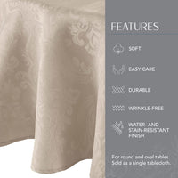 Elrene Home Fashions Caiden Elegance Damask Fabric Tablecloth, 90