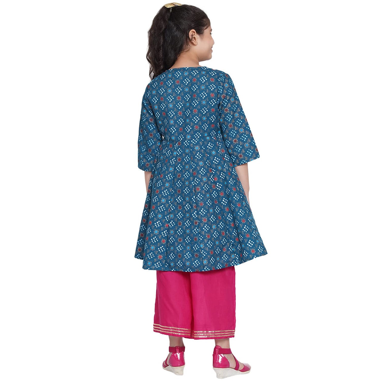 Bitiya By Bhama Girl's  Cotton Blend Kurta & Palazzo