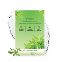 PYOURA Tulsi Healing Face Sheet Mask | Tulsi Extract, Refreshes Skin, Helps manage Fine Lines, Alcohol & Paraben-Free, For All Skin Types, Vegan & Cruelty-Free | Pack of 2, Each 23g