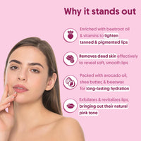 Aravi Organic Beetroot Lip Scrub with Shea Butter & Cocoa Butter – For Dark, Chapped & Pigmented Lips – Suitable for Men and Women – 15 gm