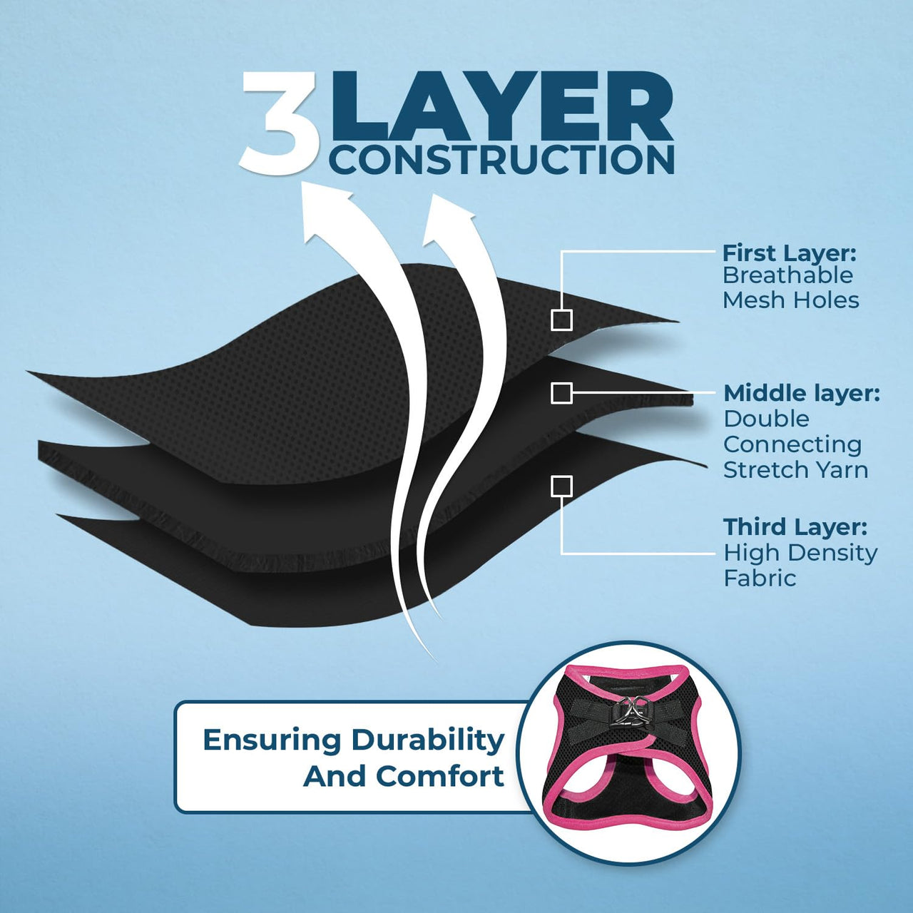 Voyager Step-in Air Dog Harness - All Weather Mesh Step in Vest Harness for Small and Medium Dogs by Best Pet Supplies - Pink Trim, S Harness (Black/Pink Trim) S (Chest: 14.5 - 16")