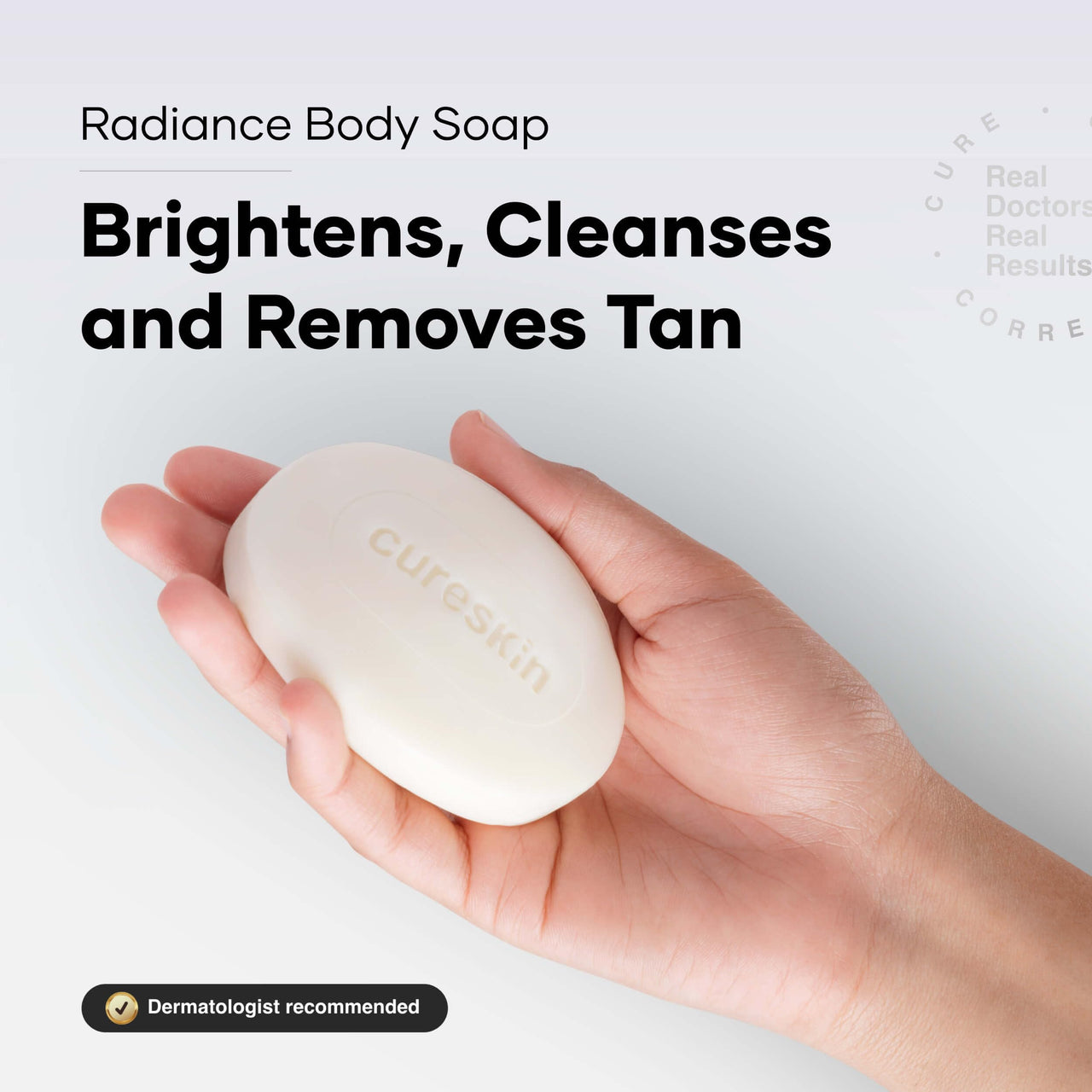 Cureskin Radiance Body Soap | For Pigmentation & Sun Damage with Alpha Arbutin, Kojic Acid and Ucuba Butter | Kojic Soap for Men & Women | Kojic Acid Soap for Skin Whitening | Soap Tan Removal, 75 g (Pack of 1)