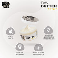 Wagging Tails Paw Butter for Dogs & Cats | Moisturizes, Heals & Repairs Dry & Cracked Paws, Elbows & Itchy Nose | Lick Safe Paw Balm (50 g) (Pack of 1)