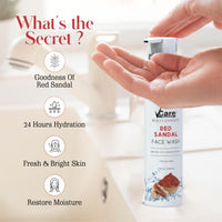 VCare Red Sandal Face Wash for Skin Whitening for Oily Skin | Reduce Acne and Pimples, Women and Men | Facial Cleanser | Skincare Face Cream, Remove Dark Circle 100 ml
