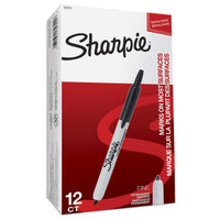 Sharpie Retractable Permanent Markers, Fine Tip Marker Set, Office Supplies, Teacher Supplies, Black, 12 Count 12 Count Black