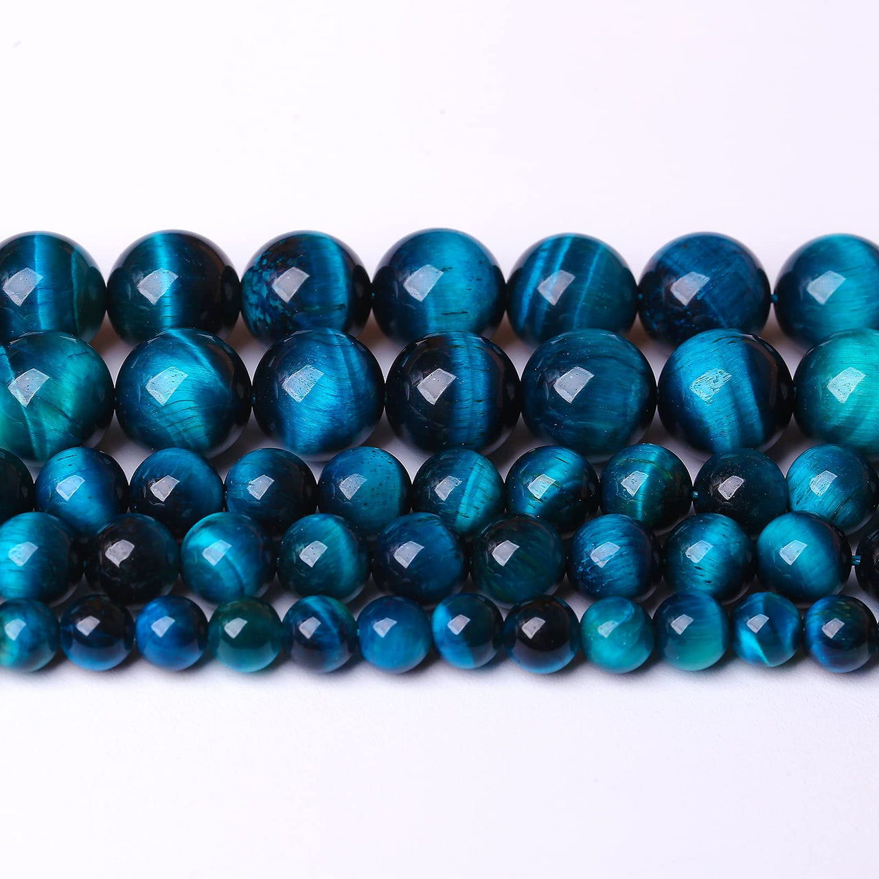 4mm 90pcs Blue Tiger Eye Gemstone Loose Beads Natural Round Crystal Energy Stone Healing Power for Jewelry Making 1 Strand 15" (Blue Tiger Eye, 4mm)