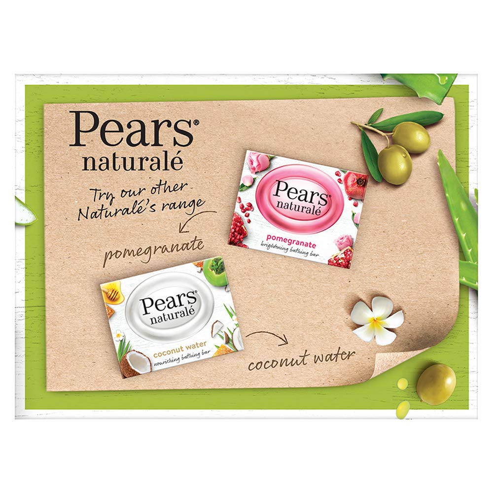 Pears Naturalé Aloe Vera Detoxifying Soap Bar, 125 g (Pack of 3) And Pears Naturale Brightening Pomegranate Bodywash, 250 ml