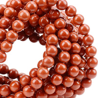 100Pcs Natural Crystal Beads Stone Gemstone Round Loose Energy Healing Beads with Free Crystal Stretch Cord for Jewelry Making (Red Jasper, 8MM) Red Jasper