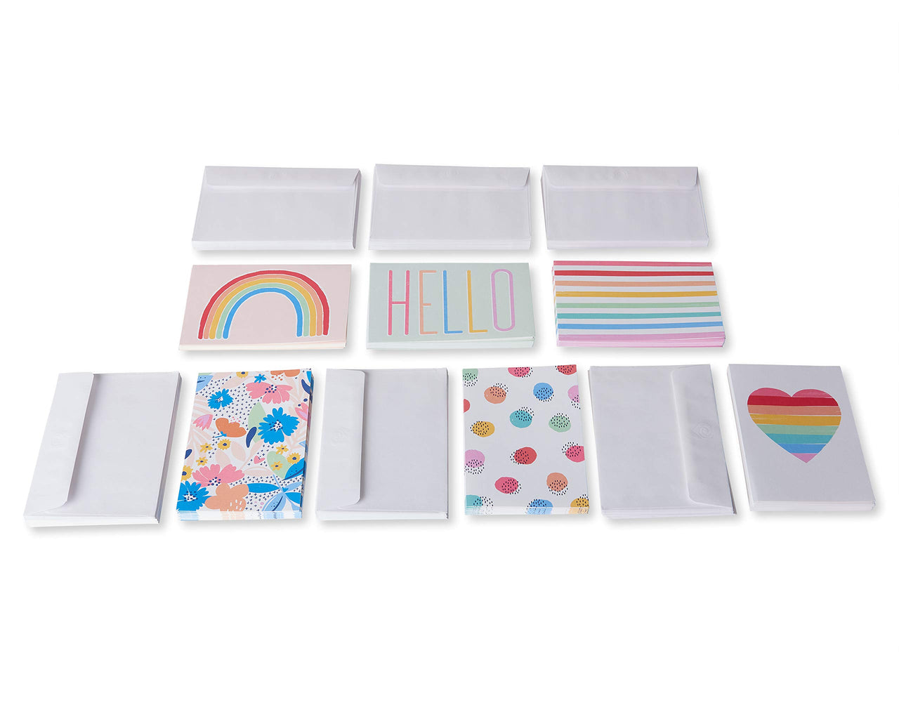 American Greetings Blank Cards with White Envelopes for All Occasions, Rainbow Designs (48-Count)