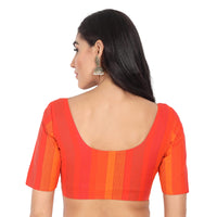 JISB Women's  Cotton Geometric Half Sleeve Blouse