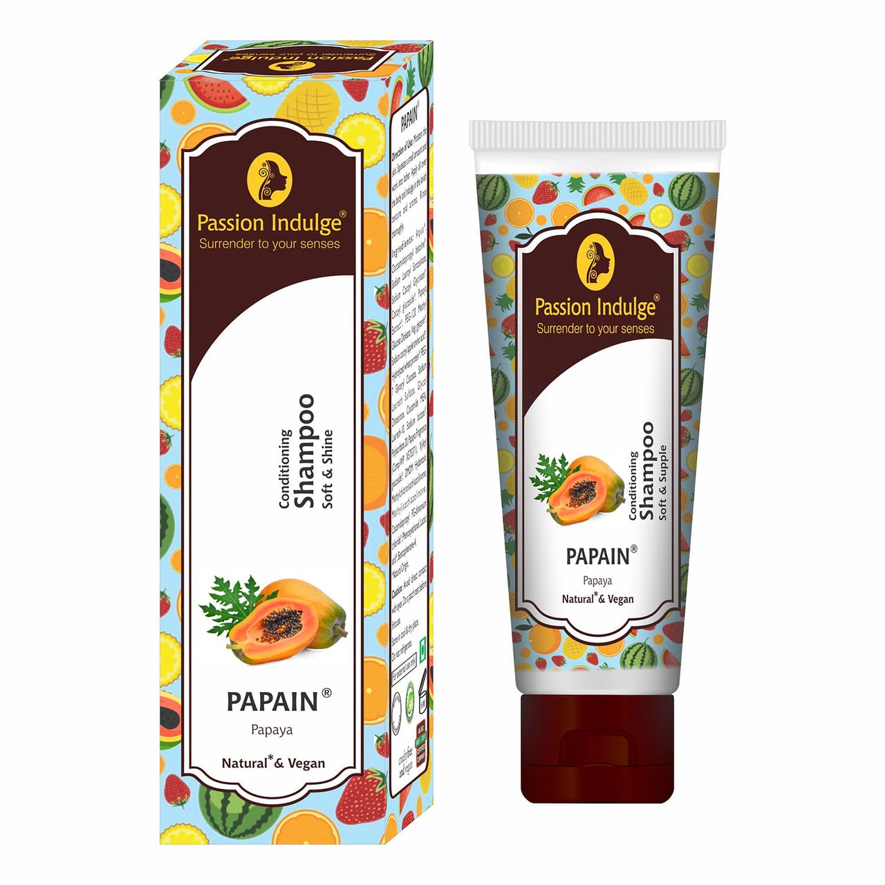 Passion Indulge Papain 2 in 1 Conditioning Shampoo for Soft & Shining Hair-Men & Women | Vegan & Natural - 200ml