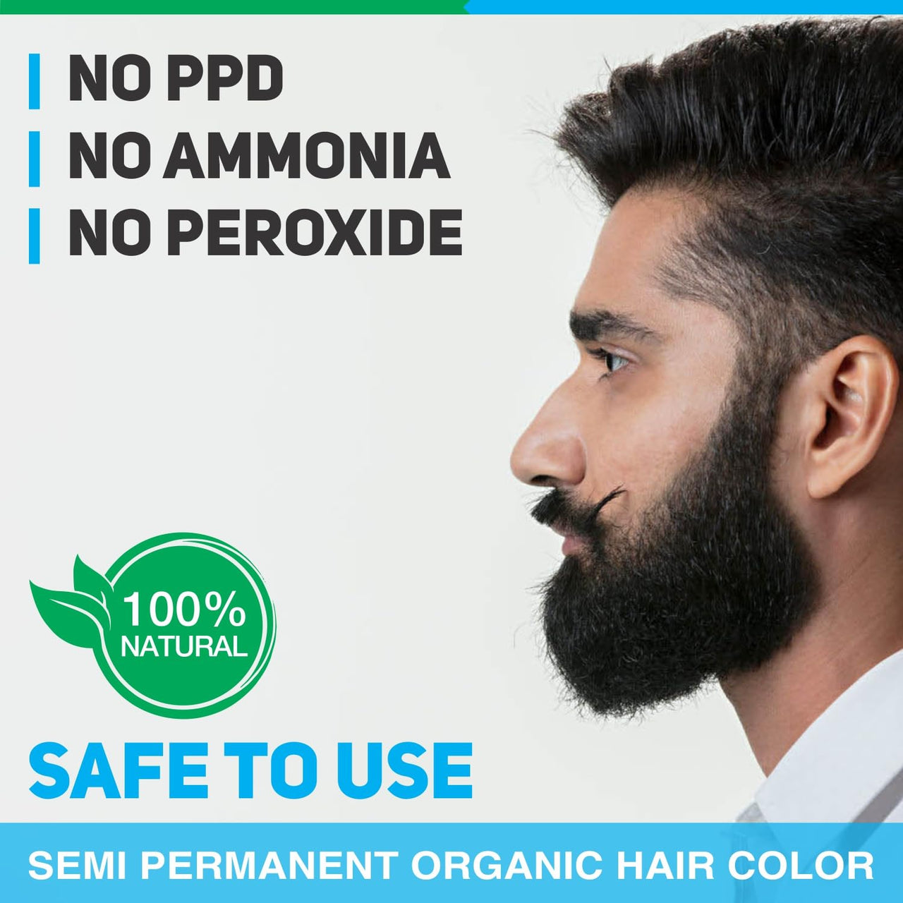 Vegetal Safe Color Natural Beard Colour, Chemical-Free, Soft Black, 25g. (Pack of 3)