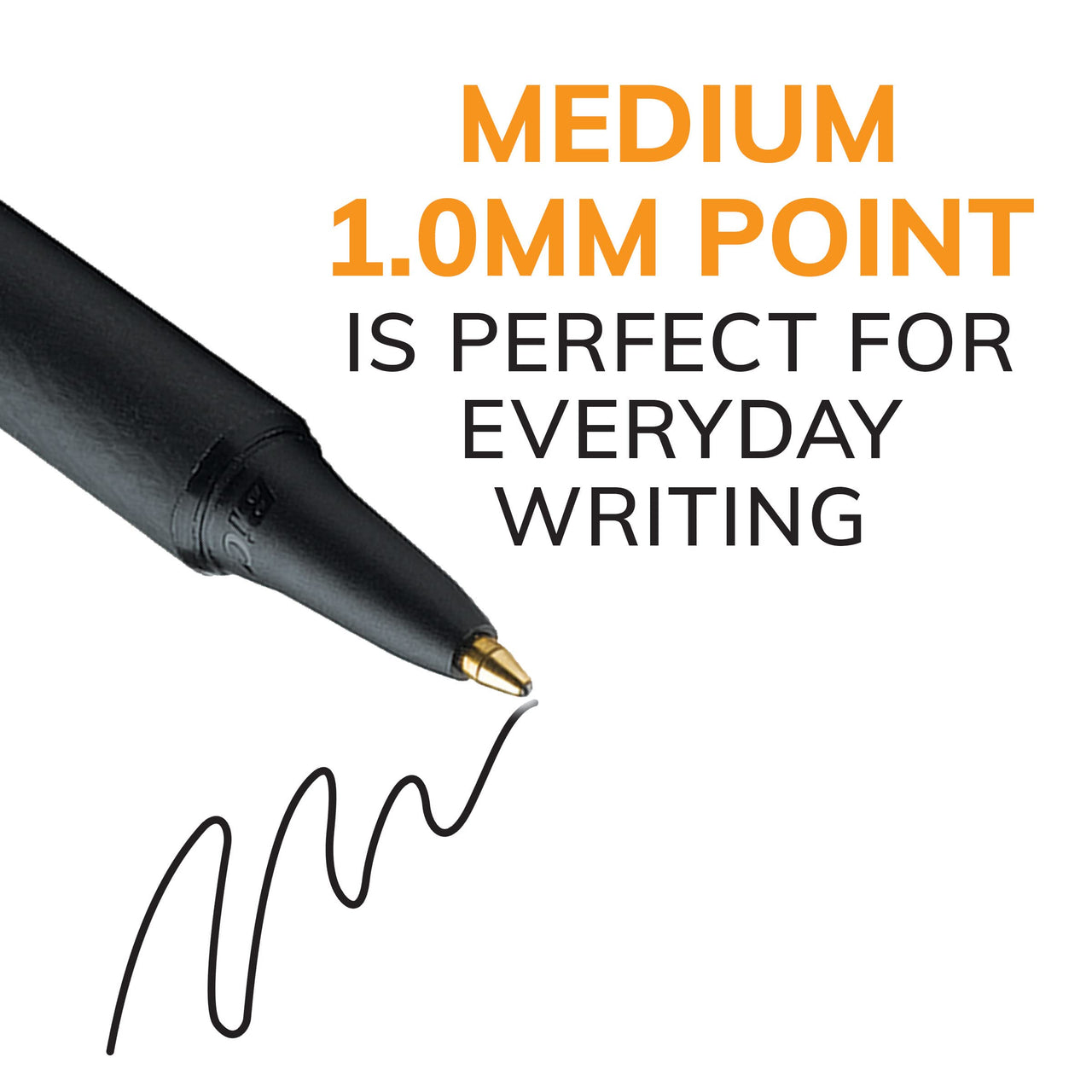 BIC Soft Feel Black Retractable Ballpoint Pens, Medium Point (1.0mm), 5-Count Pack, Black Pens With Soft-Touch Comfort Grip Black, Medium Point 5 Count (Pack of 1)