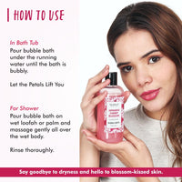 THE LOVE CO. Luxury Japanese Cherry Blossom Bubble Bath - Aromatherapy Soap and Bath Oil with Epsom Salt for Dry Skin - Moisturizing and Soothing - Suitable for All Ages and Sensitive Skin - Luxury Bubble Bath for Self-Care - 295ml