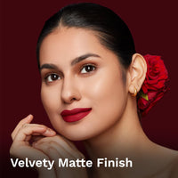 Pilgrim Matte Me Up Bullet Lipstick 4.2g | Creamy, Lightweight, Bold, Non Drying | SPF 30 | Enriched With Hyaluronic Acid & Spanish Squalane | Lipstick for dusky skin tone | Ruby Revolt-25