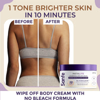 Sanfe Detan Cream Instalite Detan Wipe Off 100 gm | With Glycoclear Technology | 1 Tone Brighter in 10 mintues | For Legs, Arms, Underarms and Back | Detan Cream Pack for Tan Removal & Glowing Skin
